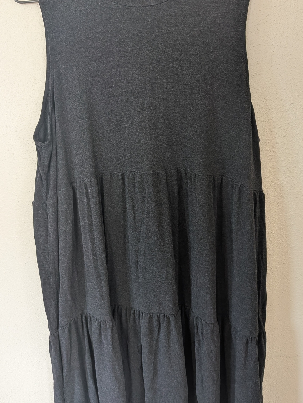 Mud Pie Charcoal Crewneck Sleeveless Tiered Dress XL